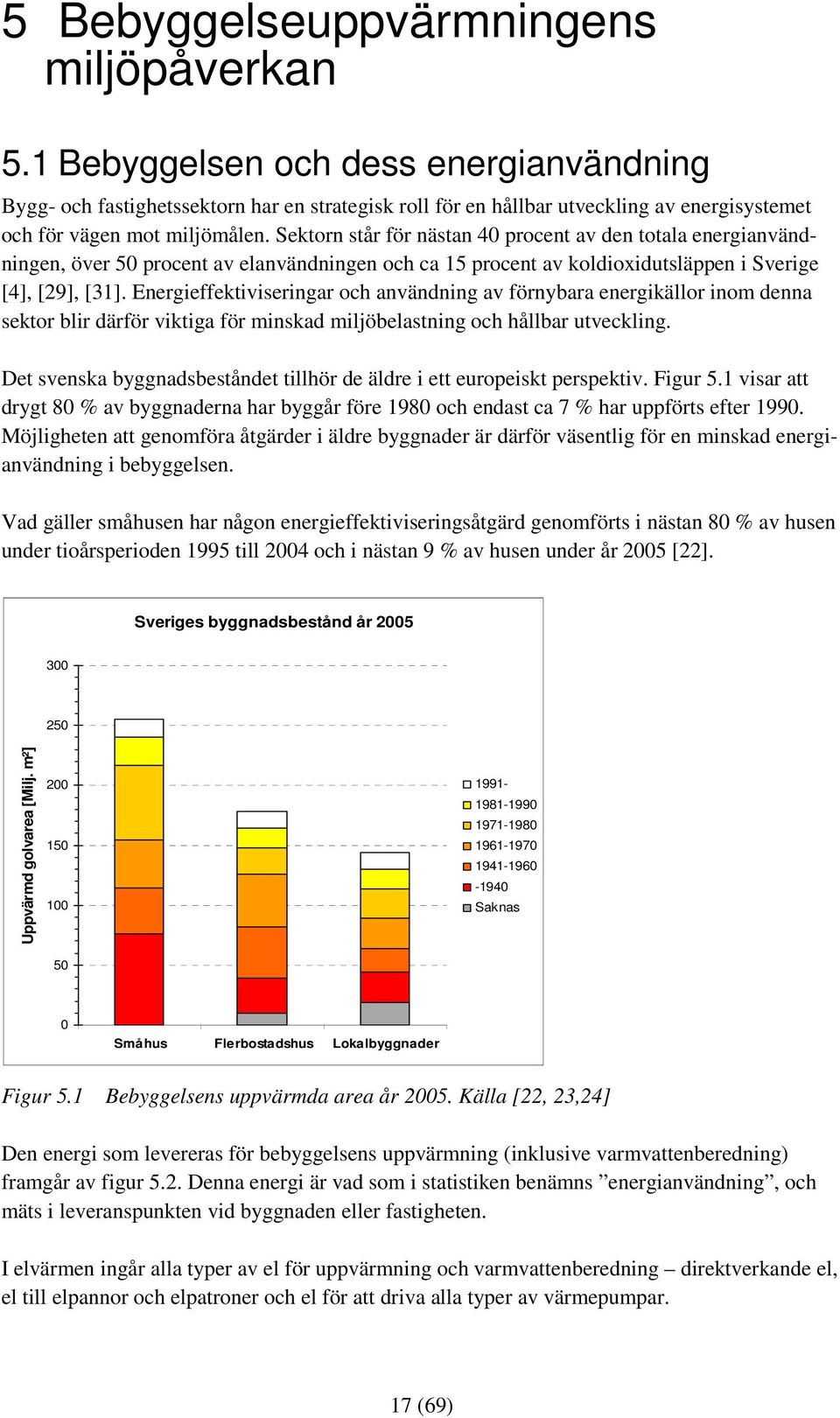 Sektorn står för nästan 40 procent av den totala energianvändningen, över 50 procent av elanvändningen och ca 15 procent av koldioxidutsläppen i Sverige [4], [29], [31].