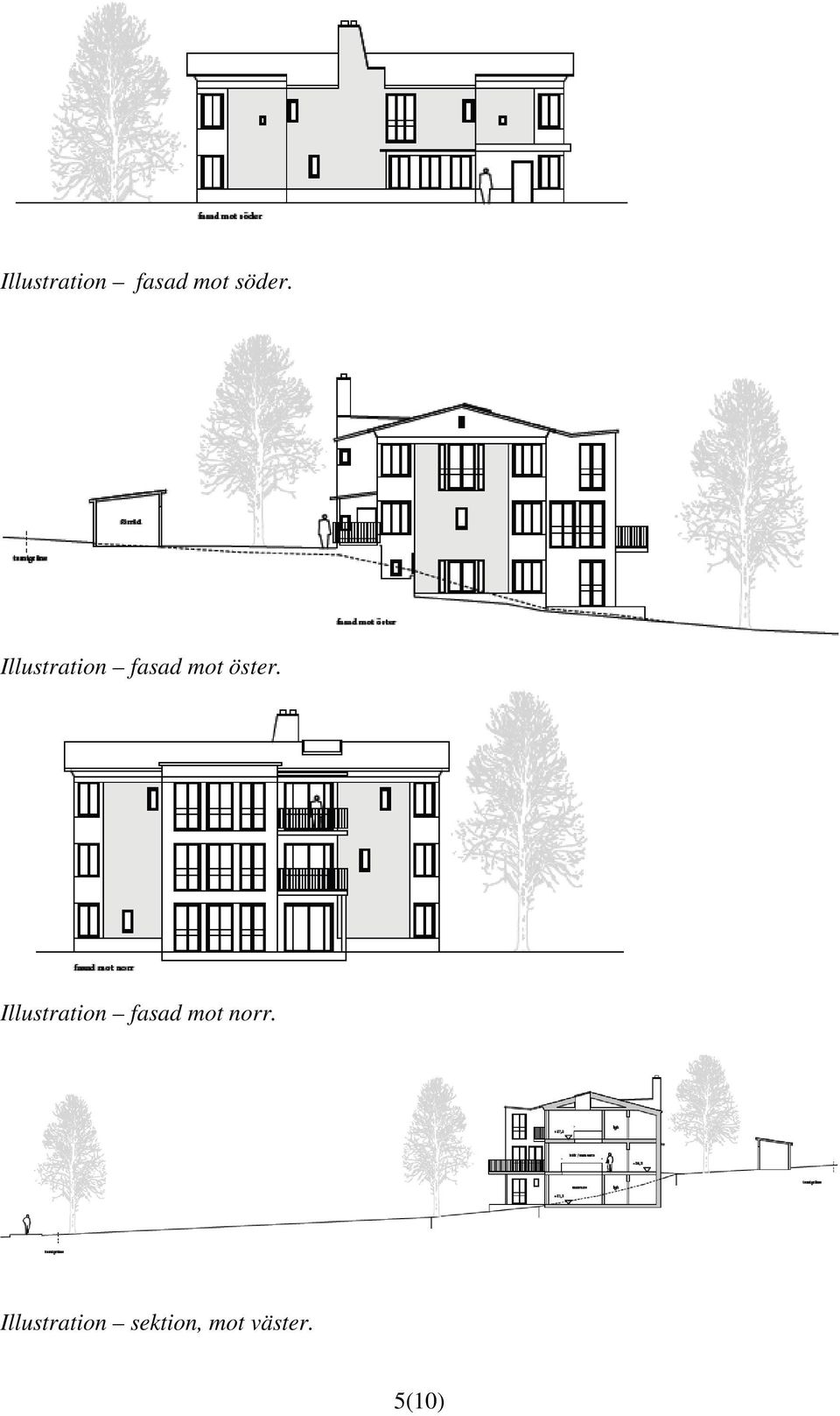 Illustration fasad mot norr.