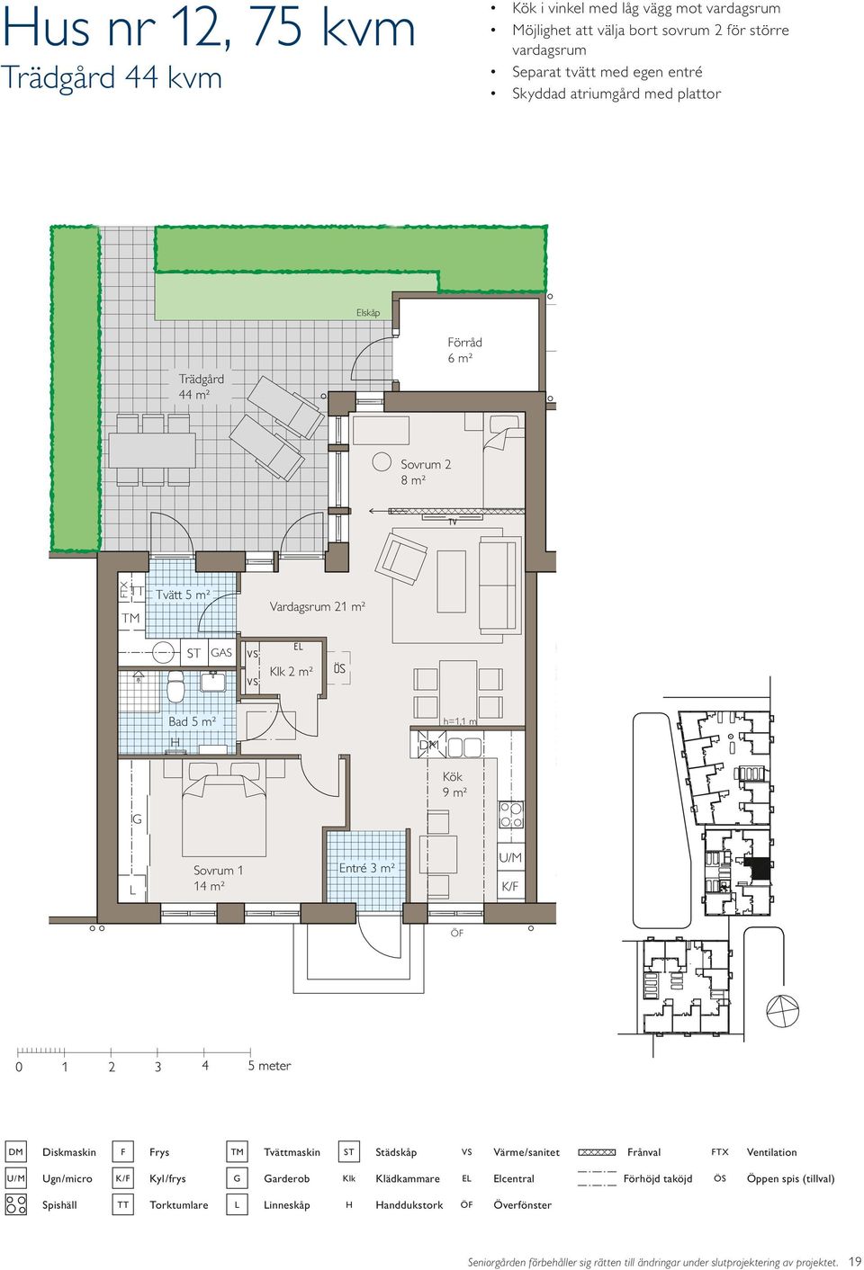 um 1 ² Entré 3 m² Tvätt 5 m² Vardagsrum 21 m² AS 2 m² Entré 3 m² rys rånval arderob E örhöjd taköjd