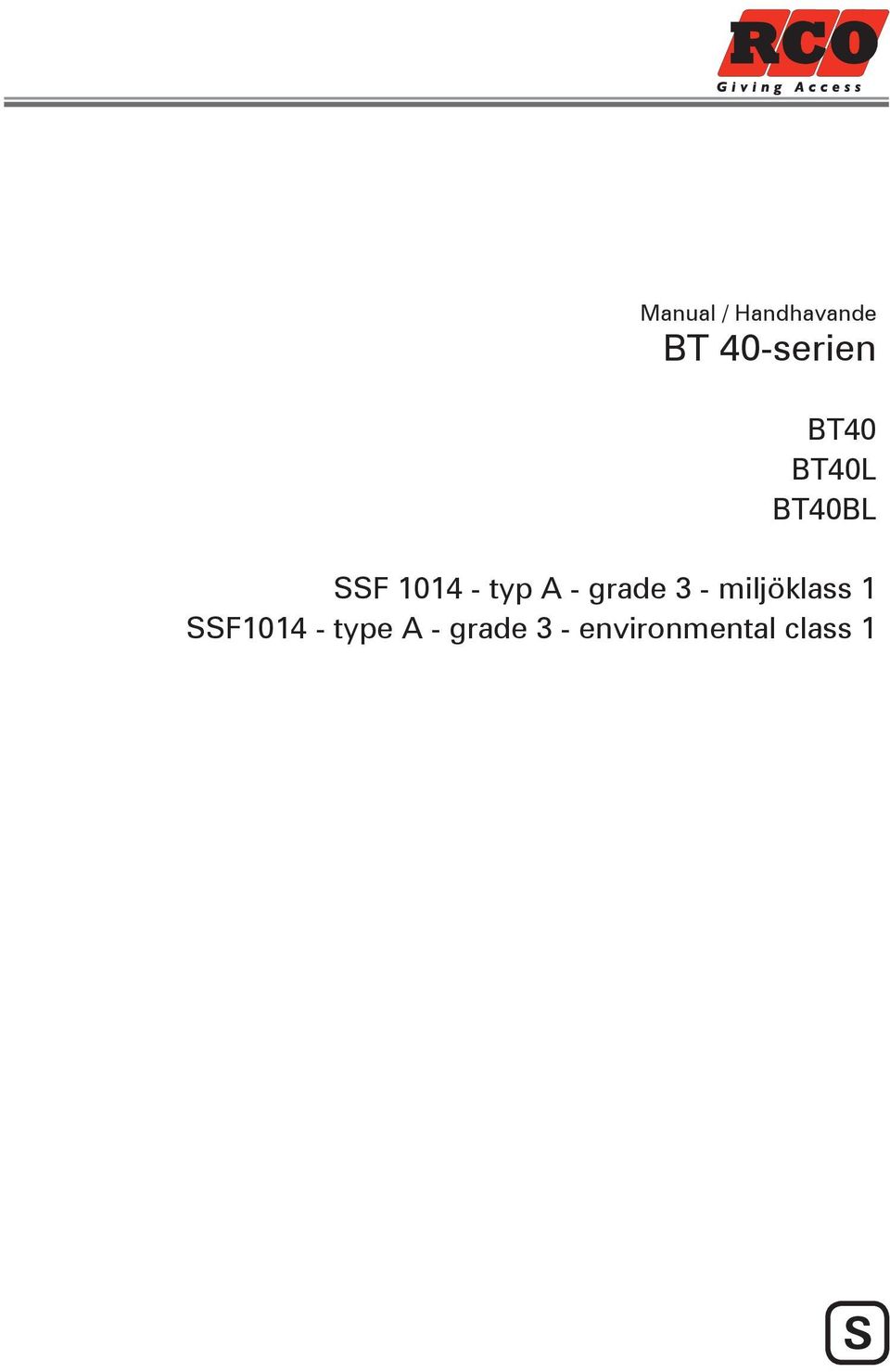 grade 3 - miljöklass 1 SSF1014 -