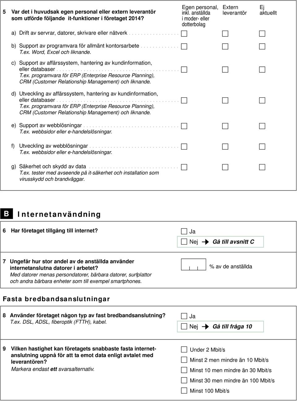 d) Utveckling av affärssystem, hantering av kundinformation, eller databaser......................................... T.ex.