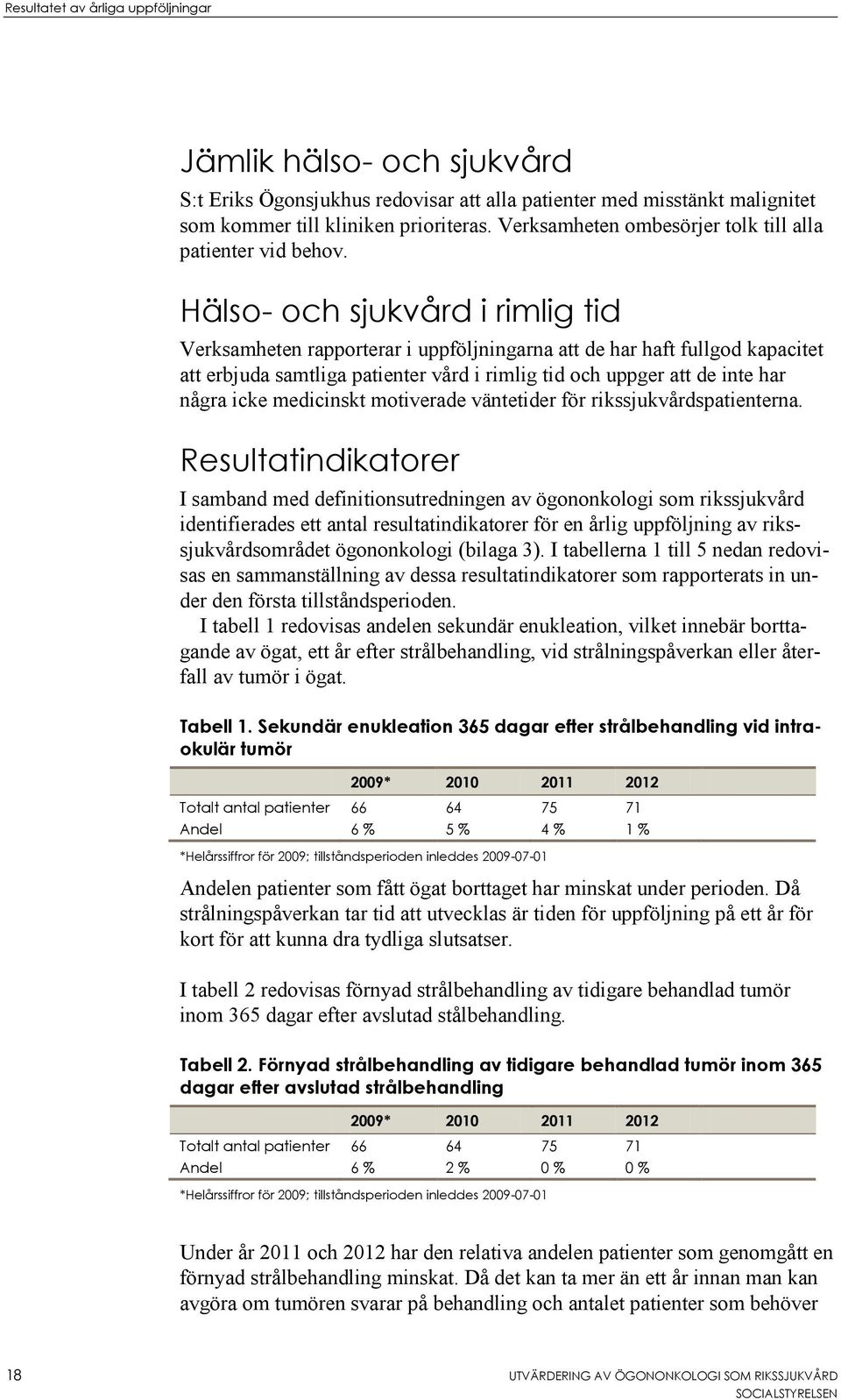 Hälso- och sjukvård i rimlig tid Verksamheten rapporterar i uppföljningarna att de har haft fullgod kapacitet att erbjuda samtliga patienter vård i rimlig tid och uppger att de inte har några icke