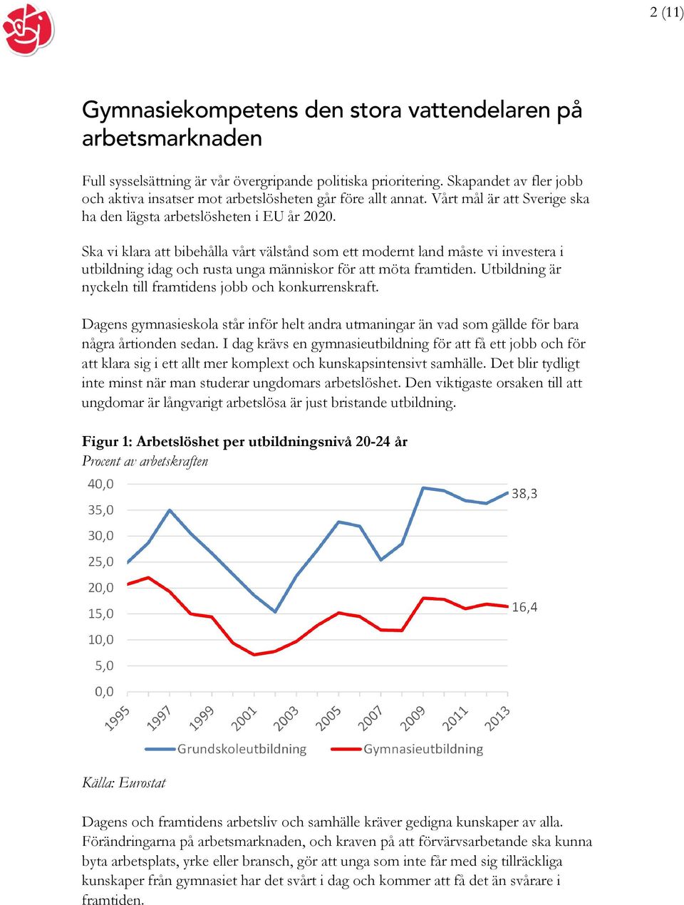 Ska vi klara att bibehålla vårt välstånd som ett modernt land måste vi investera i utbildning idag och rusta unga människor för att möta framtiden.