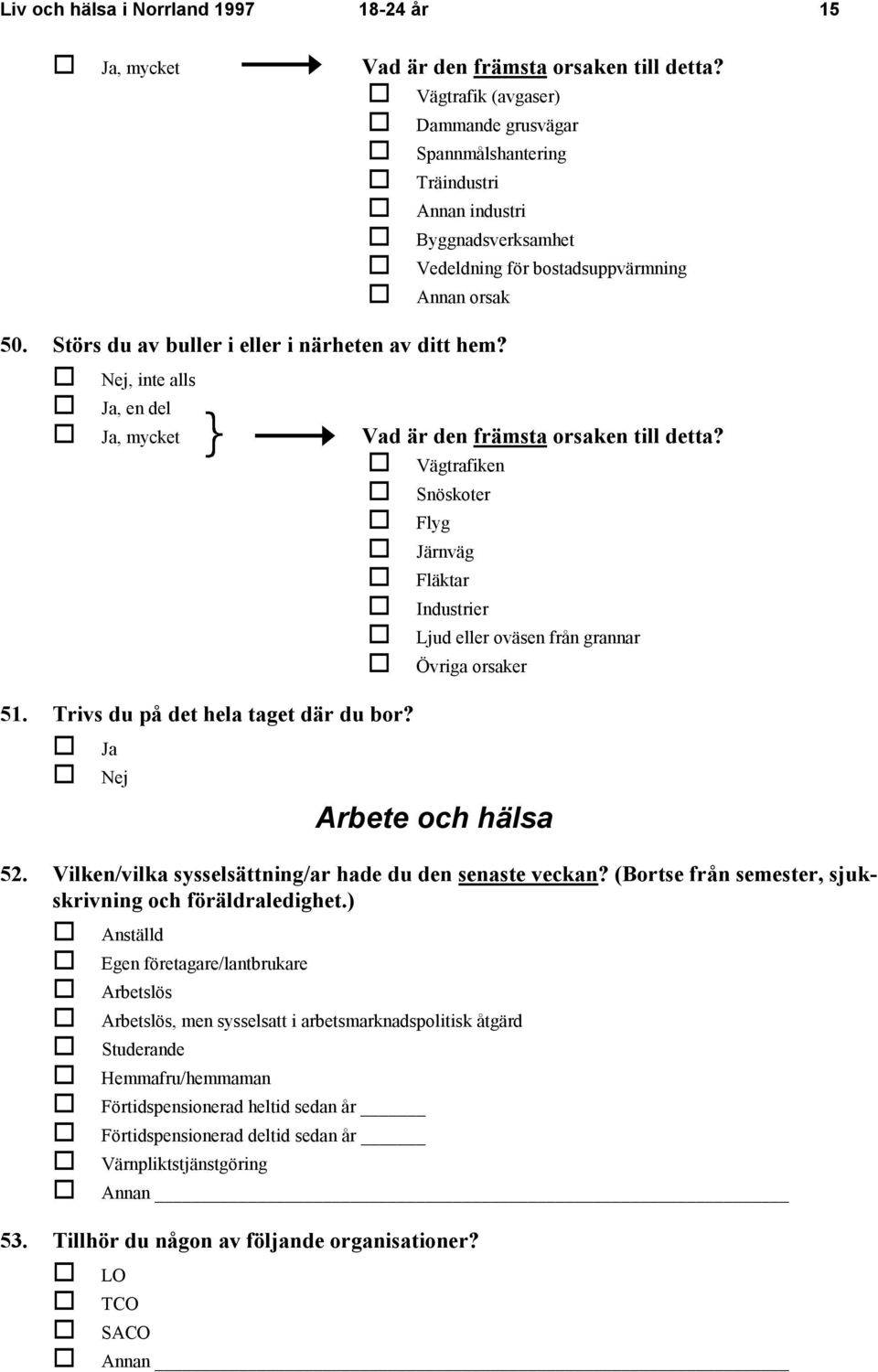 Störs du av buller i eller i närheten av ditt hem?, inte alls, en del, mycket Vad är den främsta orsaken till detta?