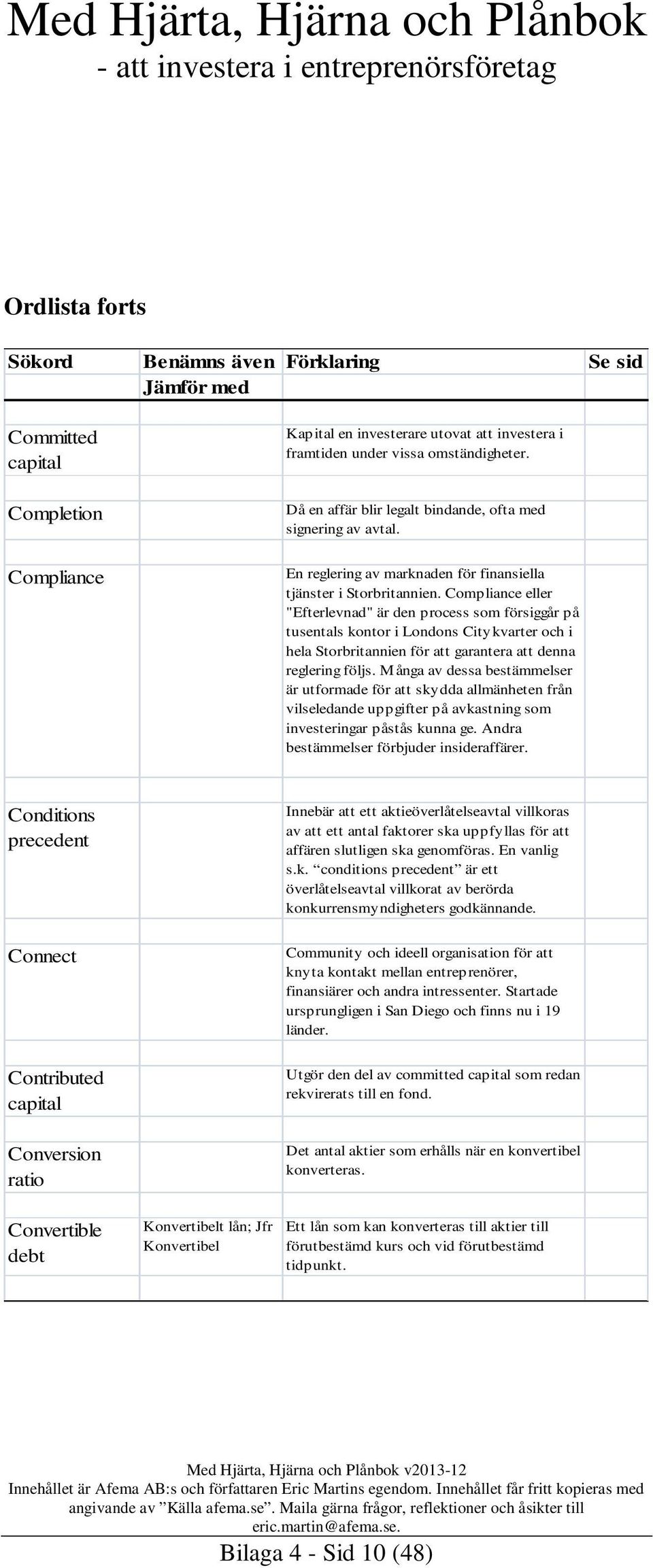 Compliance eller "Efterlevnad" är den process som försiggår på tusentals kontor i Londons Citykvarter och i hela Storbritannien för att garantera att denna reglering följs.