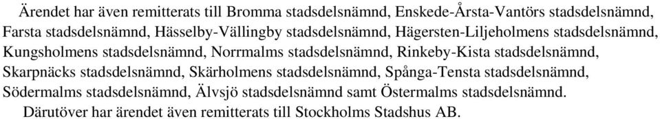 stadsdelsnämnd, Rinkeby-Kista stadsdelsnämnd, Skarpnäcks stadsdelsnämnd, Skärholmens stadsdelsnämnd, Spånga-Tensta