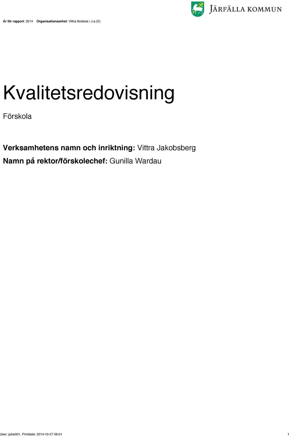 och inriktning: Vittra kobsberg Namn på