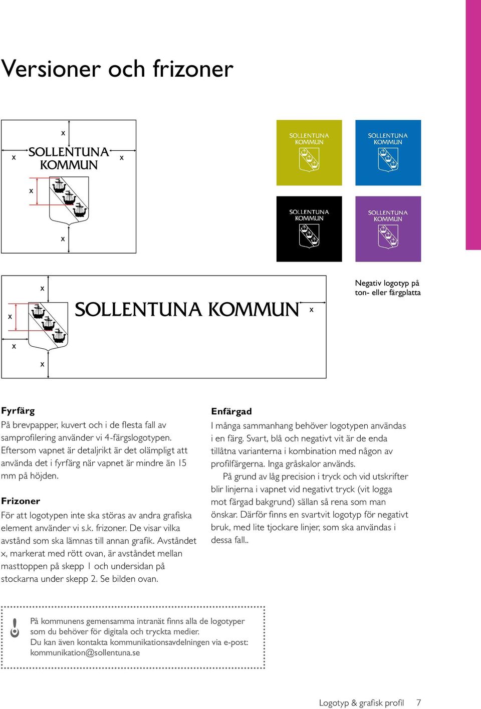 De visar vilka avstånd som ska lämnas till annan grafik. Avståndet x, markerat med rött ovan, är avståndet mellan masttoppen på skepp 1 och undersidan på stockarna under skepp 2. Se bilden ovan.