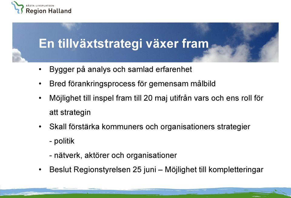 vars och ens roll för att strategin Skall förstärka kommuners och organisationers