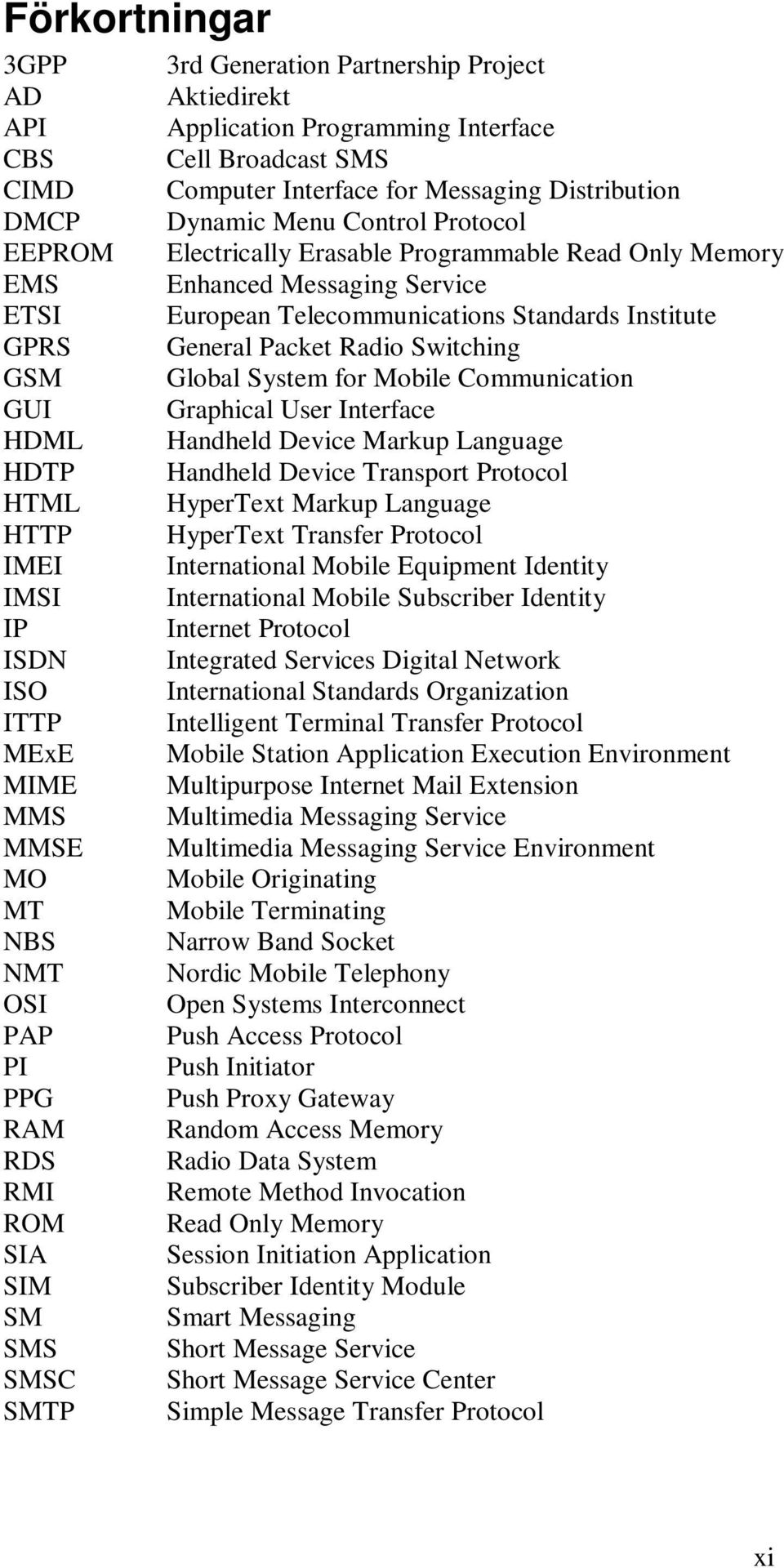 Global System for Mobile Communication GUI Graphical User Interface HDML Handheld Device Markup Language HDTP Handheld Device Transport Protocol HTML HyperText Markup Language HTTP HyperText Transfer