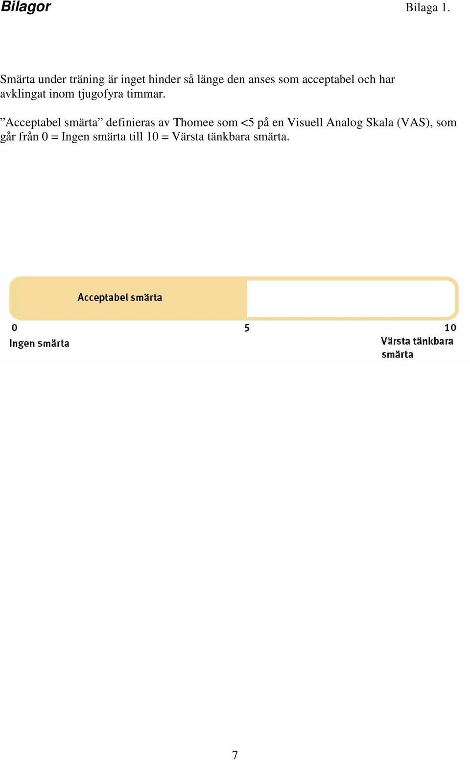 acceptabel och har avklingat inom tjugofyra timmar.