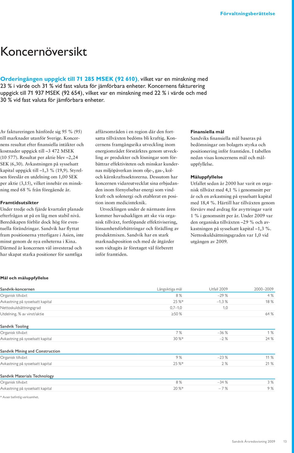 Av faktureringen hänförde sig 95 % (95) till marknader utanför Sverige. Koncernens resultat efter finansiella intäkter och kostnader uppgick till 3 472 MSEK (10 577).