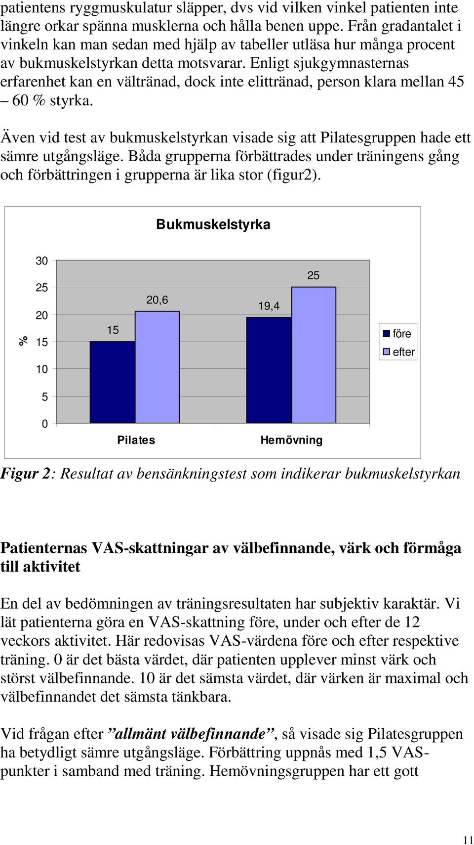 Enligt sjukgymnasternas erfarenhet kan en vältränad, dock inte elittränad, person klara mellan 45 60 % styrka.