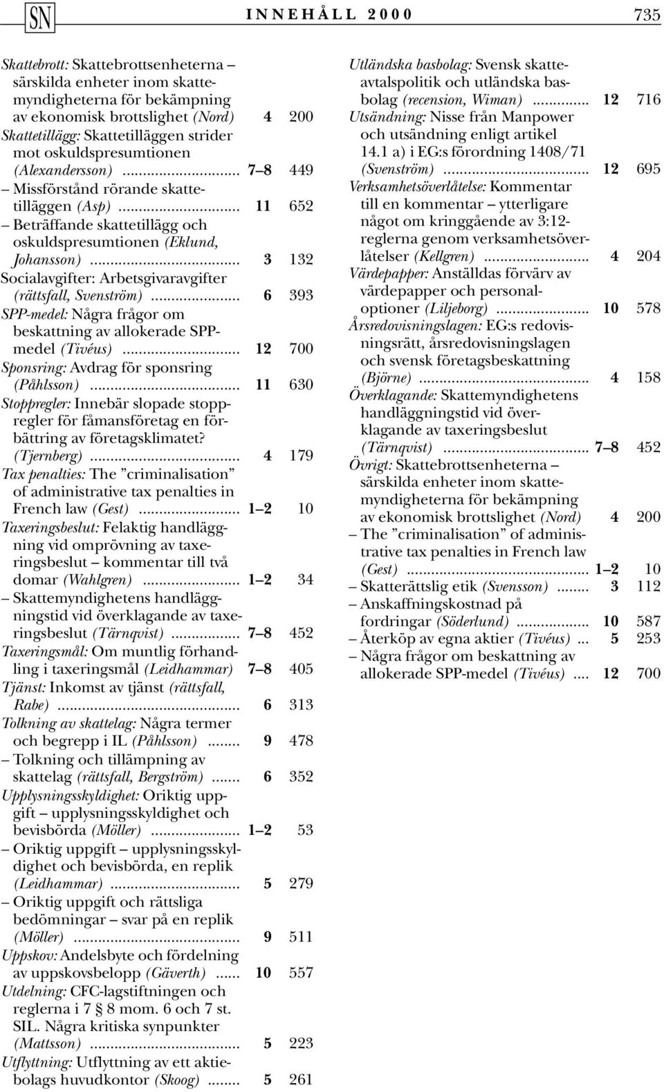 .. 3 132 Socialavgifter: Arbetsgivaravgifter (rättsfall, Svenström)... 6 393 SPP-medel: Några frågor om beskattning av allokerade SPPmedel (Tivéus)... 12 700 Sponsring: Avdrag för sponsring (Påhlsson).