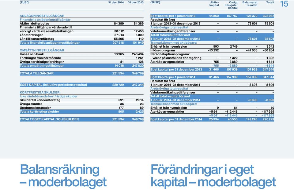 närstående 1 261 Övriga kortfristiga fordringar 51 126 Totala omsättningstillgångar 14 016 247 820 TOTALA TILLGÅNGAR 221 534 349 769 EGET KAPITAL (inklusive periodens resultat) 220 729 347 344