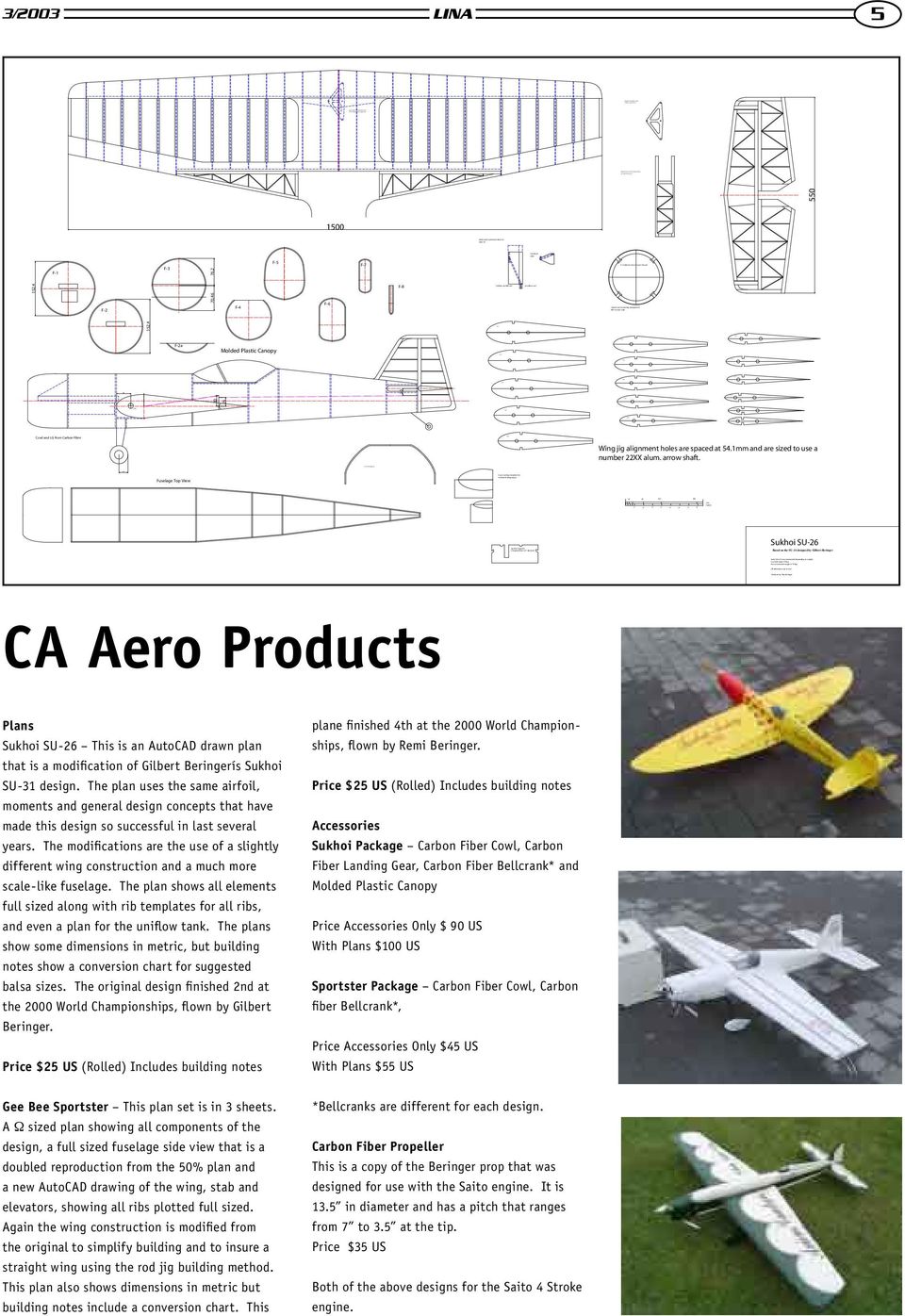 The modifications are the use of a slightly different wing construction and a much more scale-like fuselage.