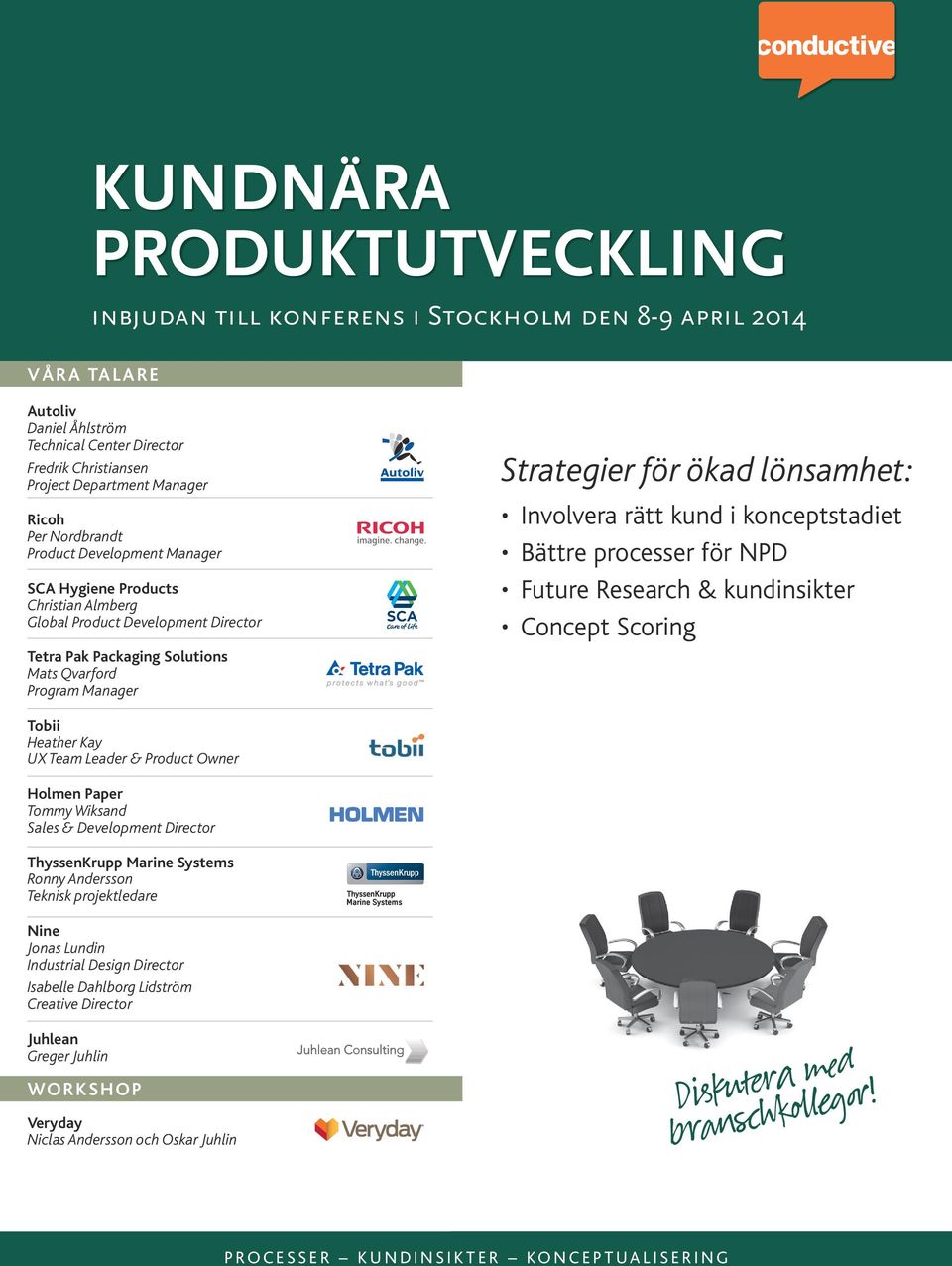 rätt kund i konceptstadiet Bättre processer för NPD Future Research & kundinsikter Concept Scoring Tobii Heather Kay UX Team Leader & Product Owner Holmen Paper Tommy Wiksand Sales & Development