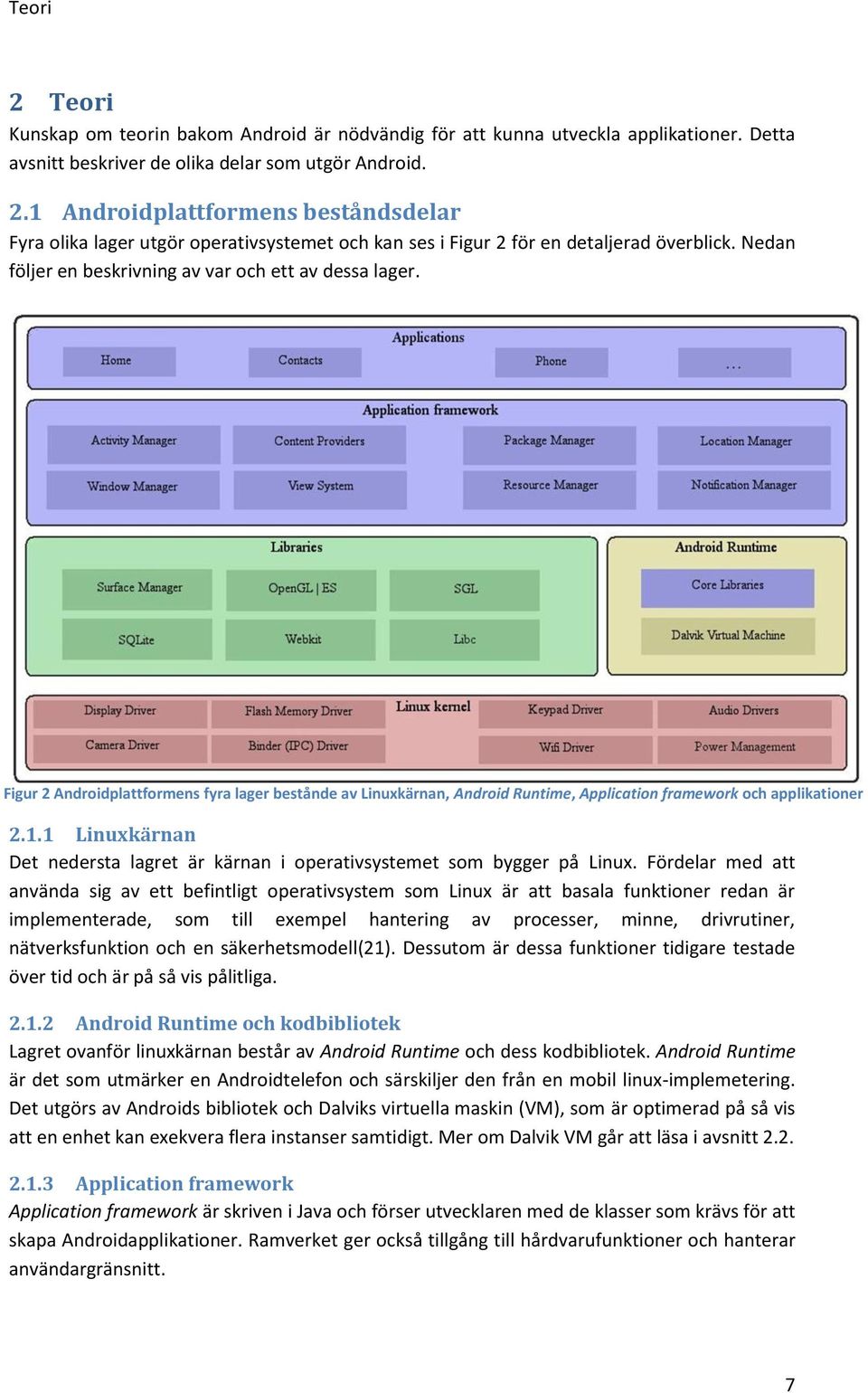 1 Linuxkärnan Det nedersta lagret är kärnan i operativsystemet som bygger på Linux.