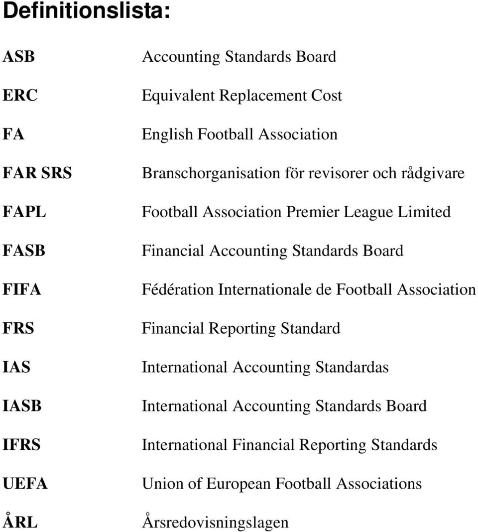 Accounting Standards Board Fédération Internationale de Football Association Financial Reporting Standard International Accounting