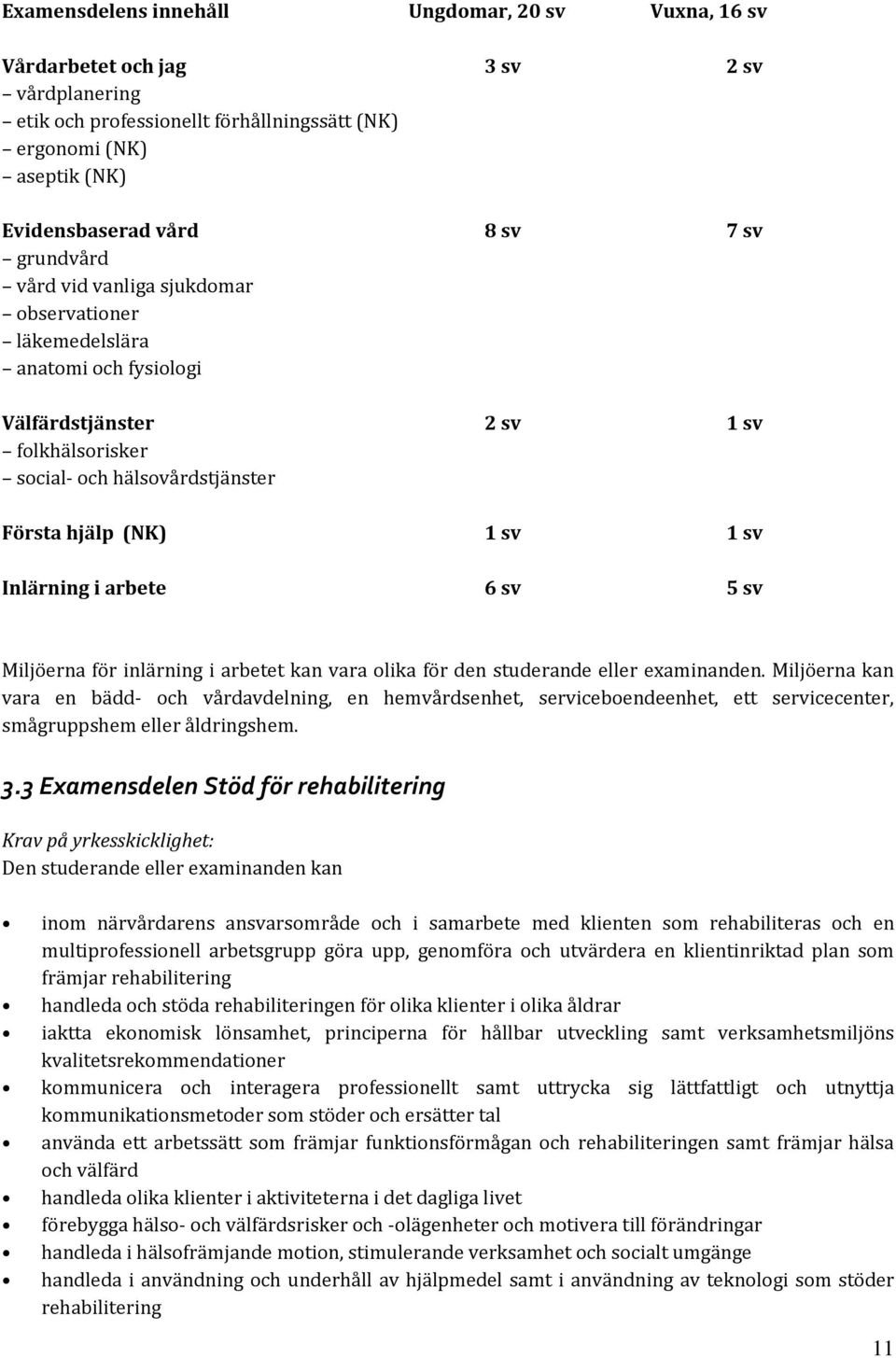 i arbete 6 sv 5 sv Miljöerna för inlärning i arbetet kan vara olika för den studerande eller examinanden.