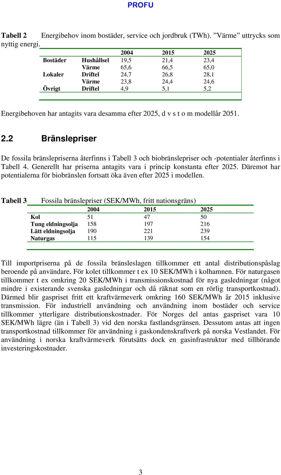 s t o m modellår 251. 2.2 Bränslepriser De fossila bränslepriserna återfinns i Tabell 3 och biobränslepriser och -potentialer återfinns i Tabell 4.