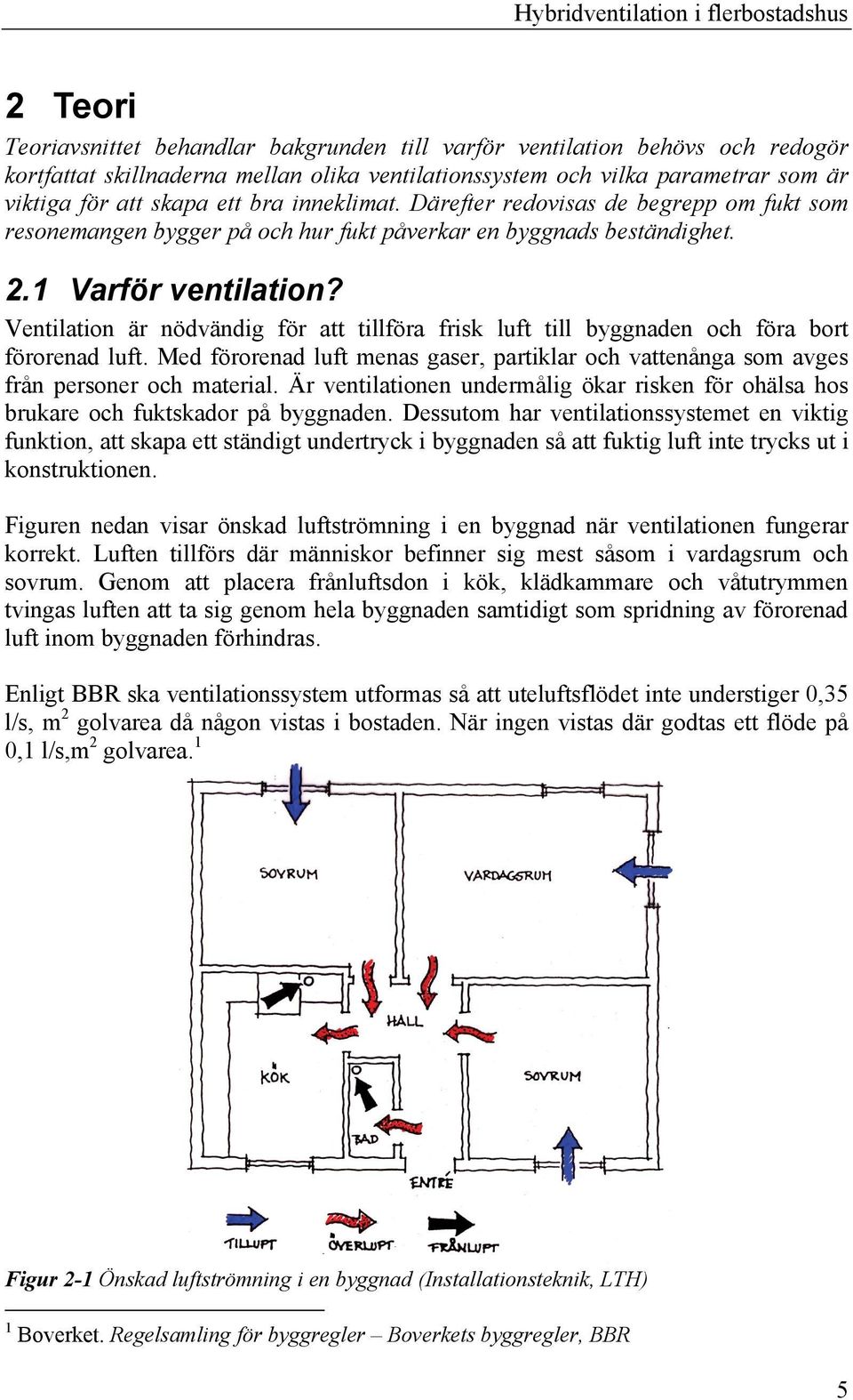 Ventilation är nödvändig för att tillföra frisk luft till byggnaden och föra bort förorenad luft. Med förorenad luft menas gaser, partiklar och vattenånga som avges från personer och material.