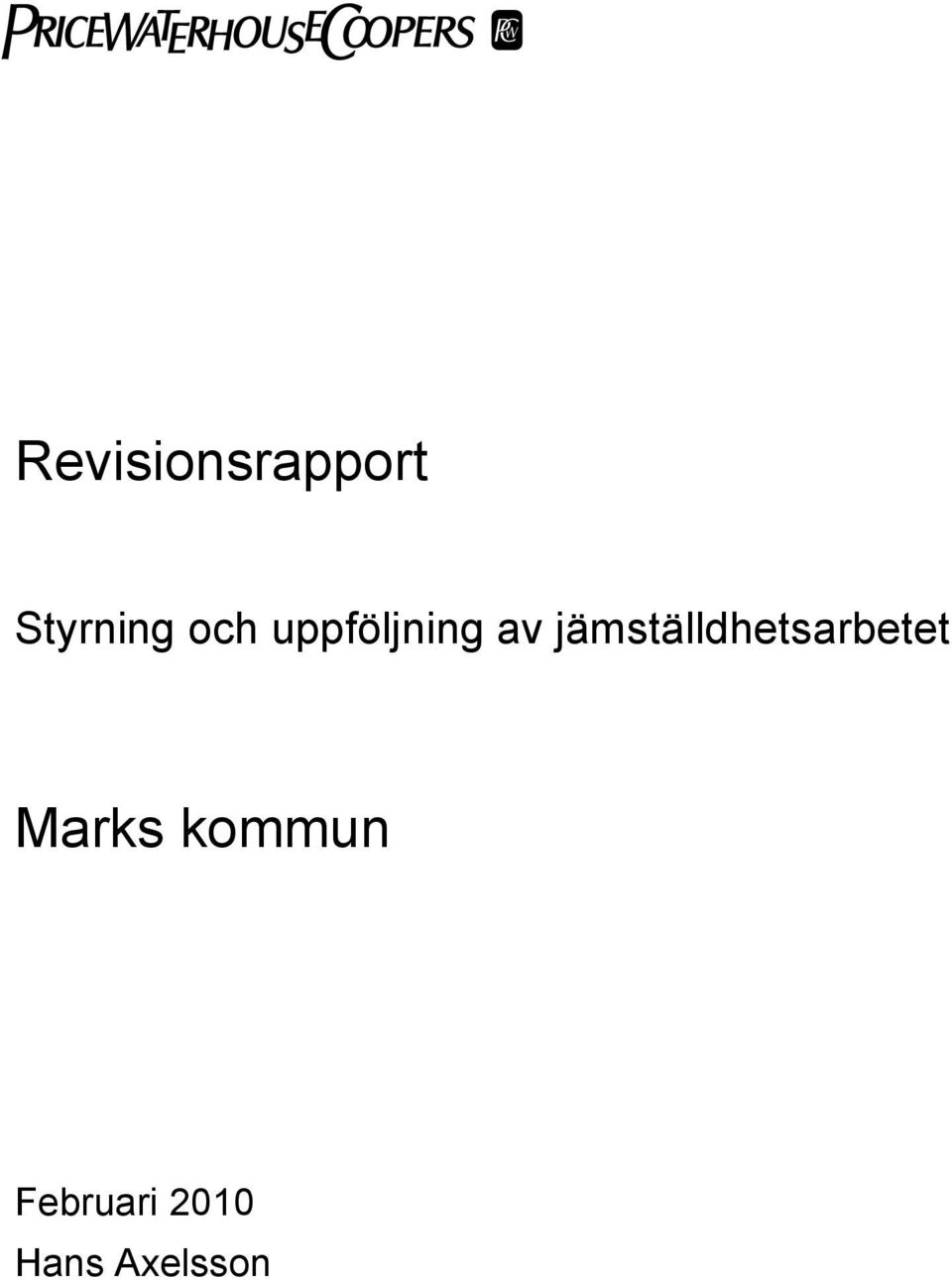 jämställdhetsarbetet Marks