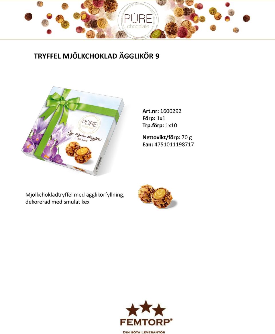 förp: 1x10 Nettovikt/förp: 70 g Ean: