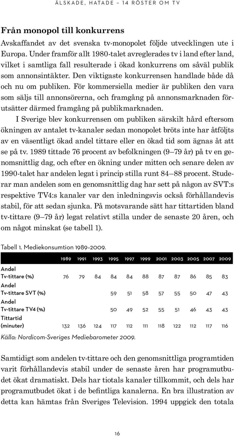 Den viktigaste konkurrensen handlade både då och nu om publiken.