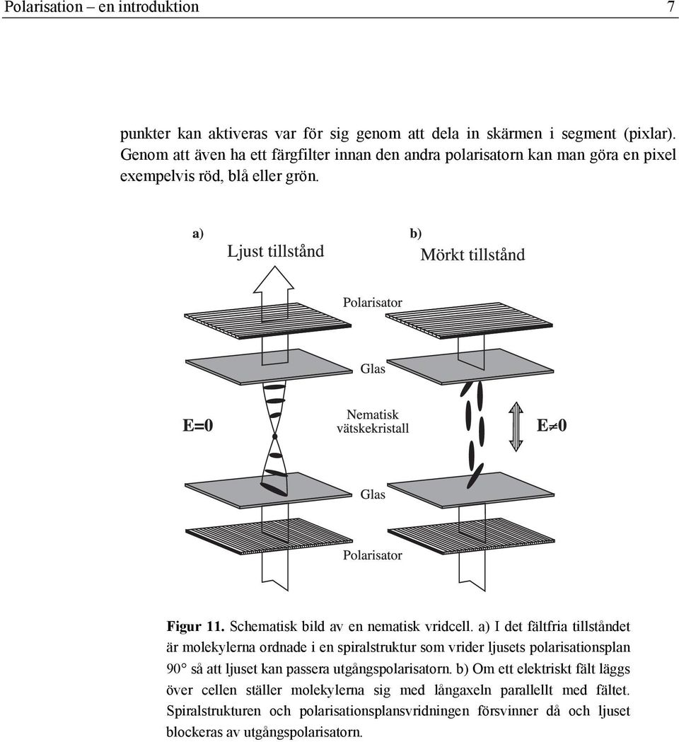 Schematisk bild av en nematisk vridcell.