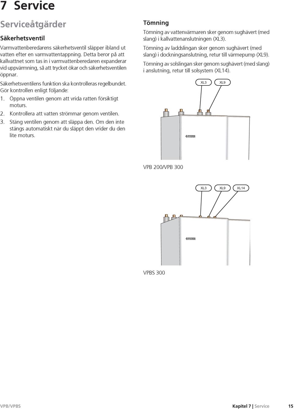 Gör kontrollen enligt följande: 1. Öppna ventilen genom att vrida ratten försiktigt moturs. 2. Kontrollera att vatten strömmar genom ventilen. 3. Stäng ventilen genom att släppa den.