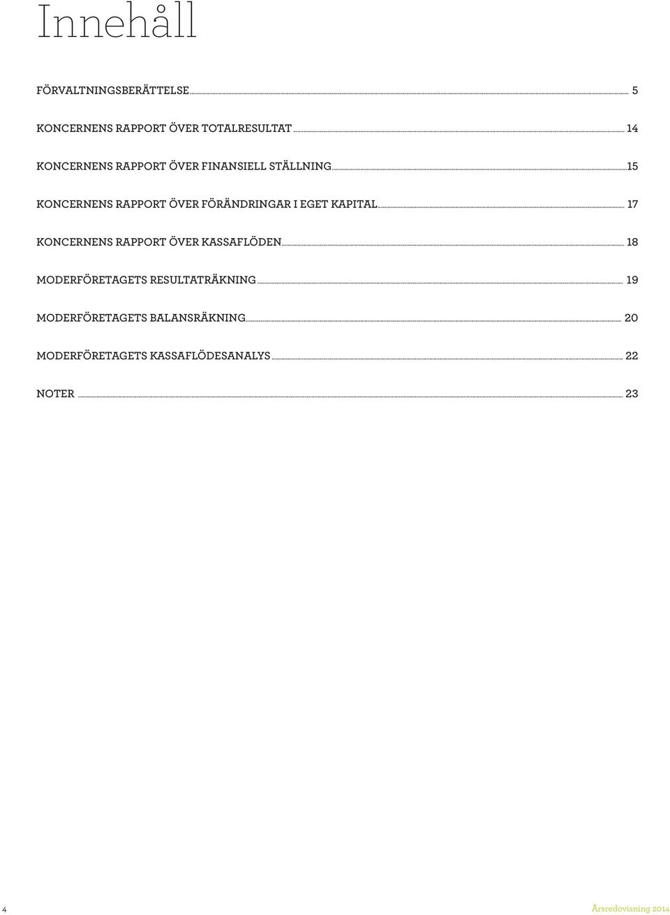 ..15 KONCERNENS RAPPORT ÖVER FÖRÄNDRINGAR I EGET KAPITAL.