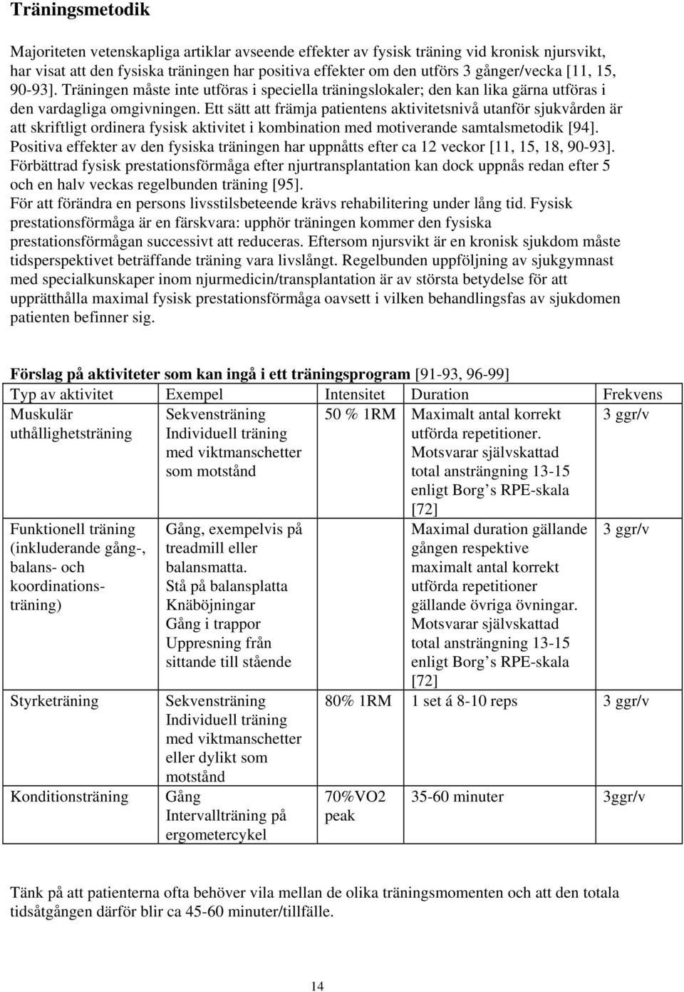 Ett sätt att främja patientens aktivitetsnivå utanför sjukvården är att skriftligt ordinera fysisk aktivitet i kombination med motiverande samtalsmetodik [94].