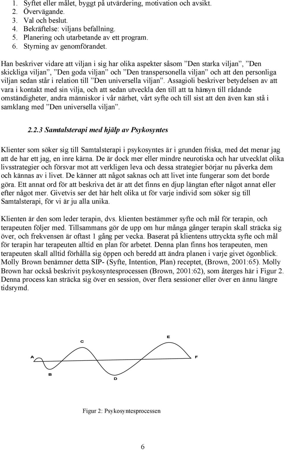 Han beskriver vidare att viljan i sig har olika aspekter såsom Den starka viljan, Den skickliga viljan, Den goda viljan och Den transpersonella viljan och att den personliga viljan sedan står i