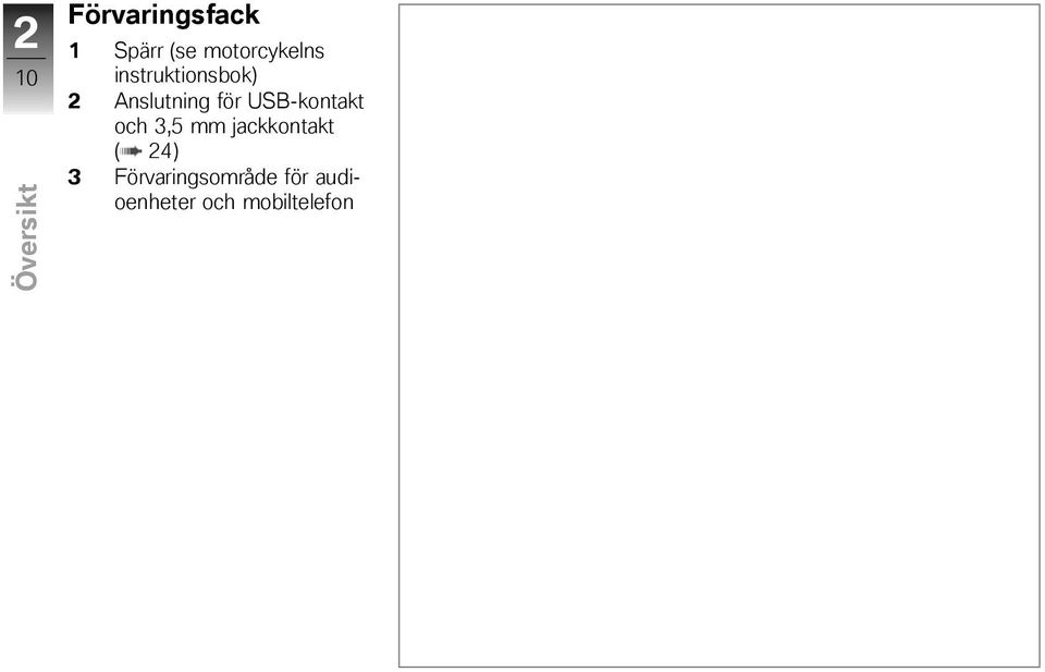 för USB-kontakt och 3,5 mm jackkontakt ( 24)