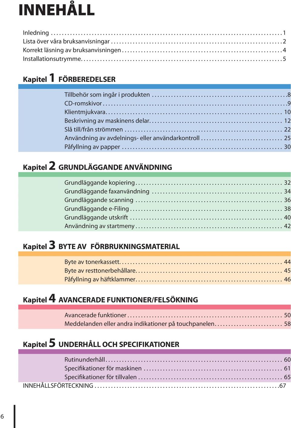 .................................................8 CD-romskivor....................................................................9 Klientmjukvara................................................................. 0 Beskrivning av maskinens delar.