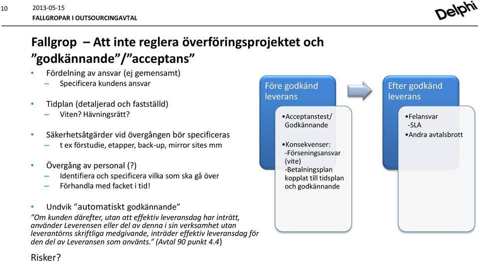 ) Identifiera och specificera vilka som ska gå över Förhandla med facket i tid!