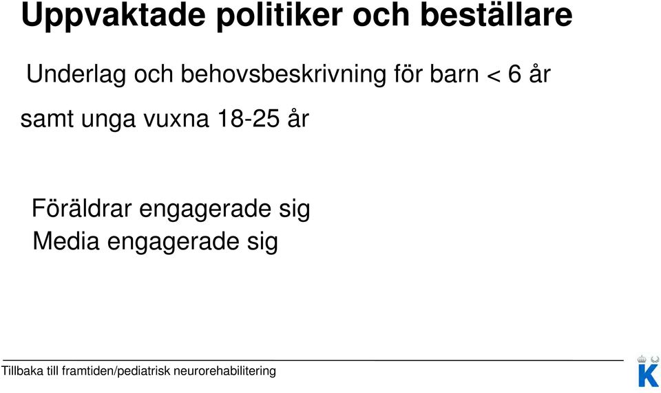 18-25 år Föräldrar engagerade sig Media engagerade