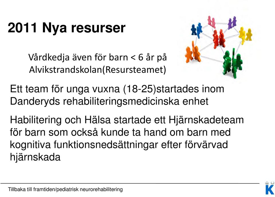 Hälsa startade ett Hjärnskadeteam för barn som också kunde ta hand om barn med kognitiva