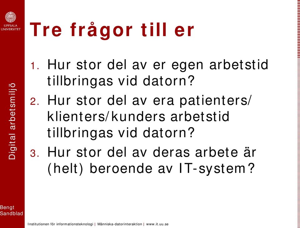 2. Hur stor del av era patienters/ klienters/kunders