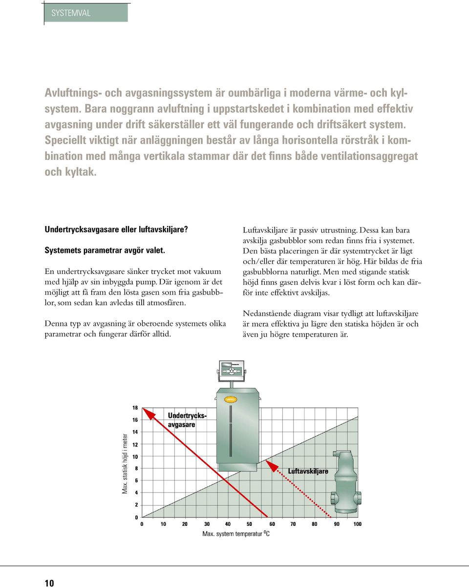 Speciellt viktigt när anläggningen består av långa horisontella rörstråk i kombination med många vertikala stammar där det finns både ventilationsaggregat och kyltak.