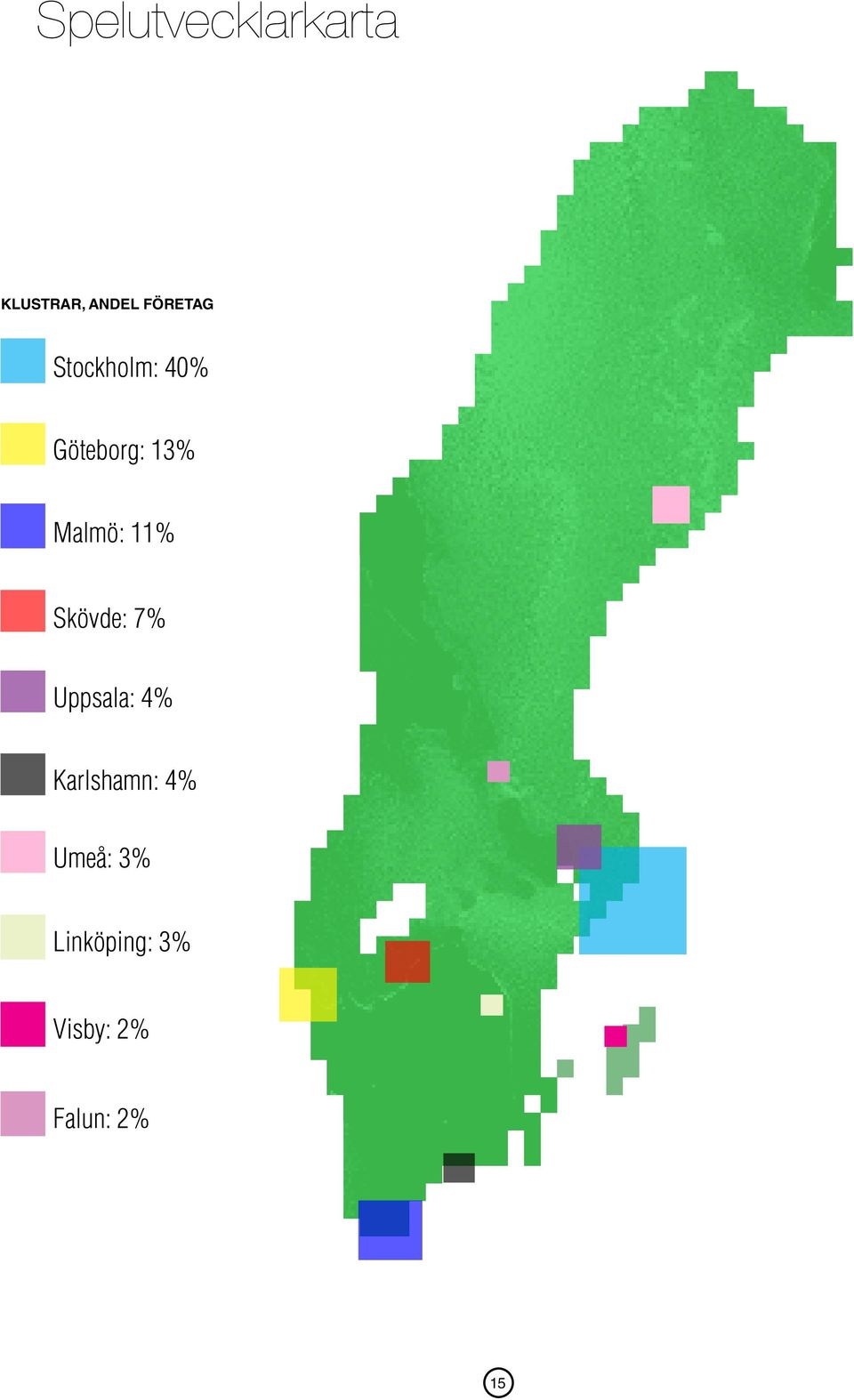 Malmö: 11% Skövde: 7% Uppsala: 4%