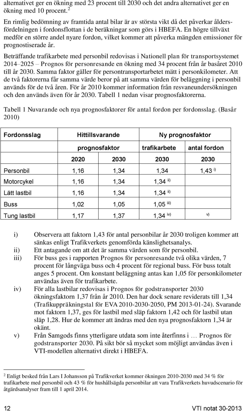 En högre tillväxt medför en större andel nyare fordon, vilket kommer att påverka mängden emissioner för prognostiserade år.