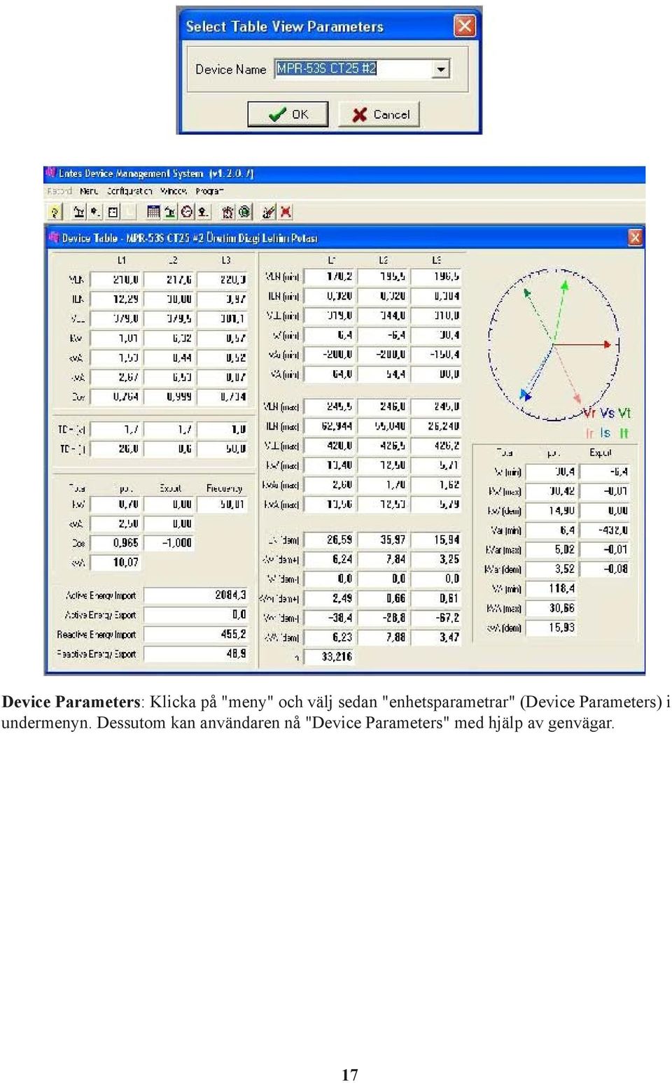 Parameters) i undermenyn.