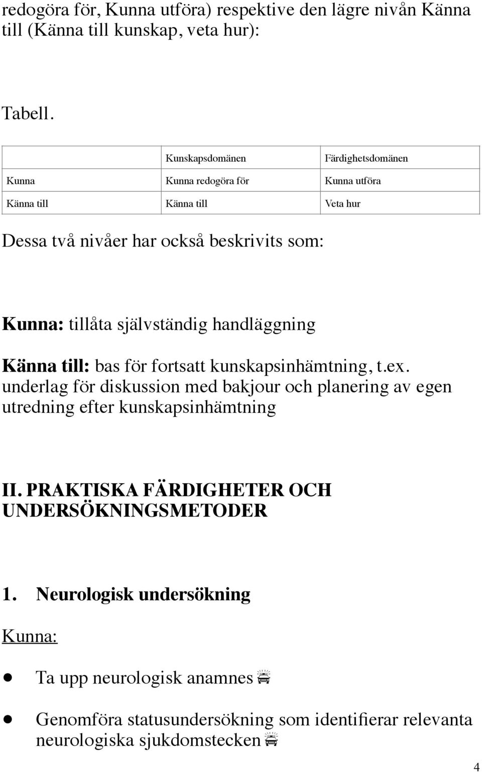 underlag för diskussion med bakjour och planering av egen utredning efter kunskapsinhämtning II.