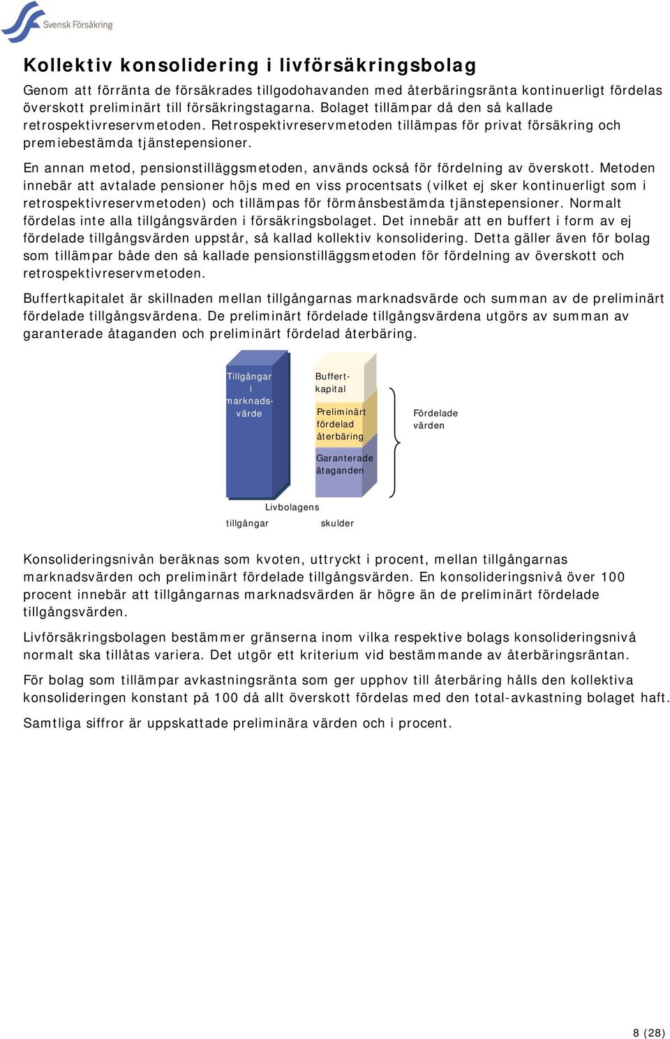 En annan metod, pensionstilläggsmetoden, används också för fördelning av överskott.