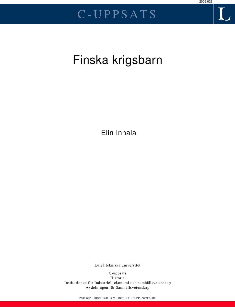 Industriell ekonomi och samhällsvetenskap Avdelningen för