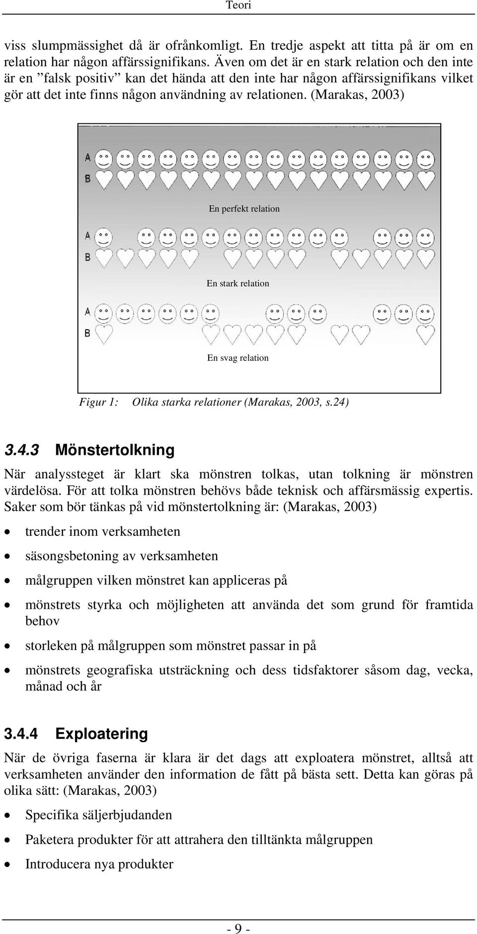 (Marakas, 2003) En perfekt relation En stark relation En svag relation Figur 1: Olika starka relationer (Marakas, 2003, s.24)