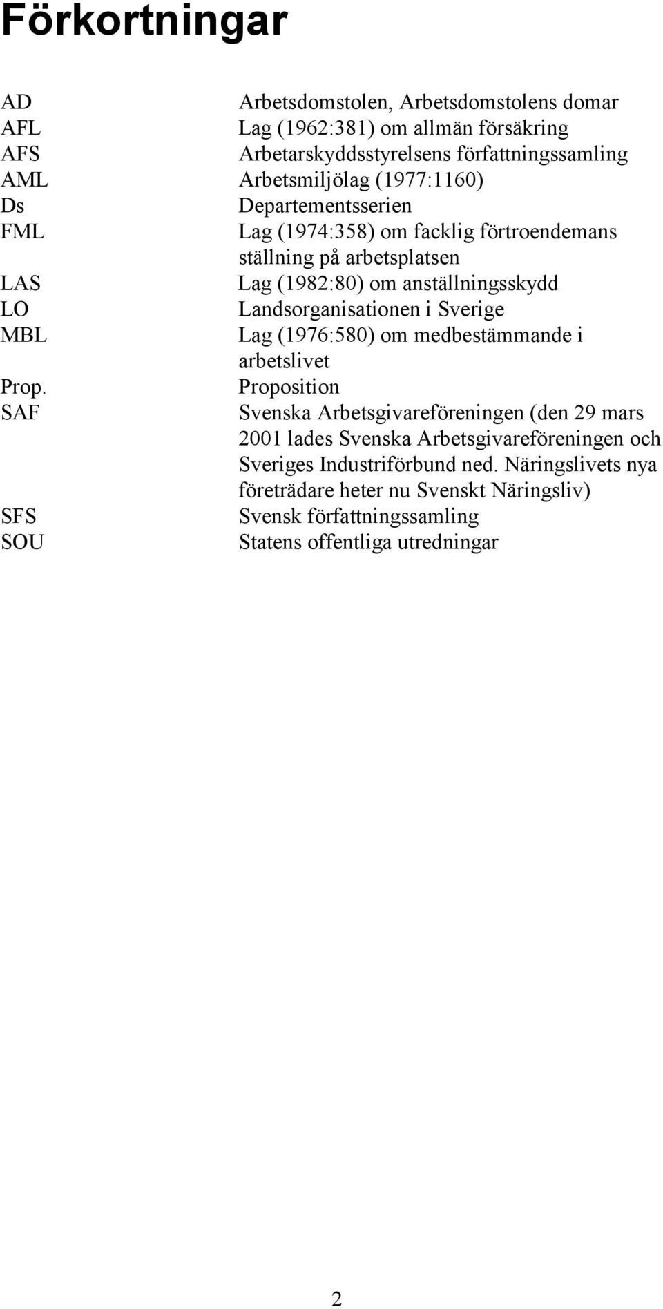 Landsorganisationen i Sverige MBL Lag (1976:580) om medbestämmande i arbetslivet Prop.