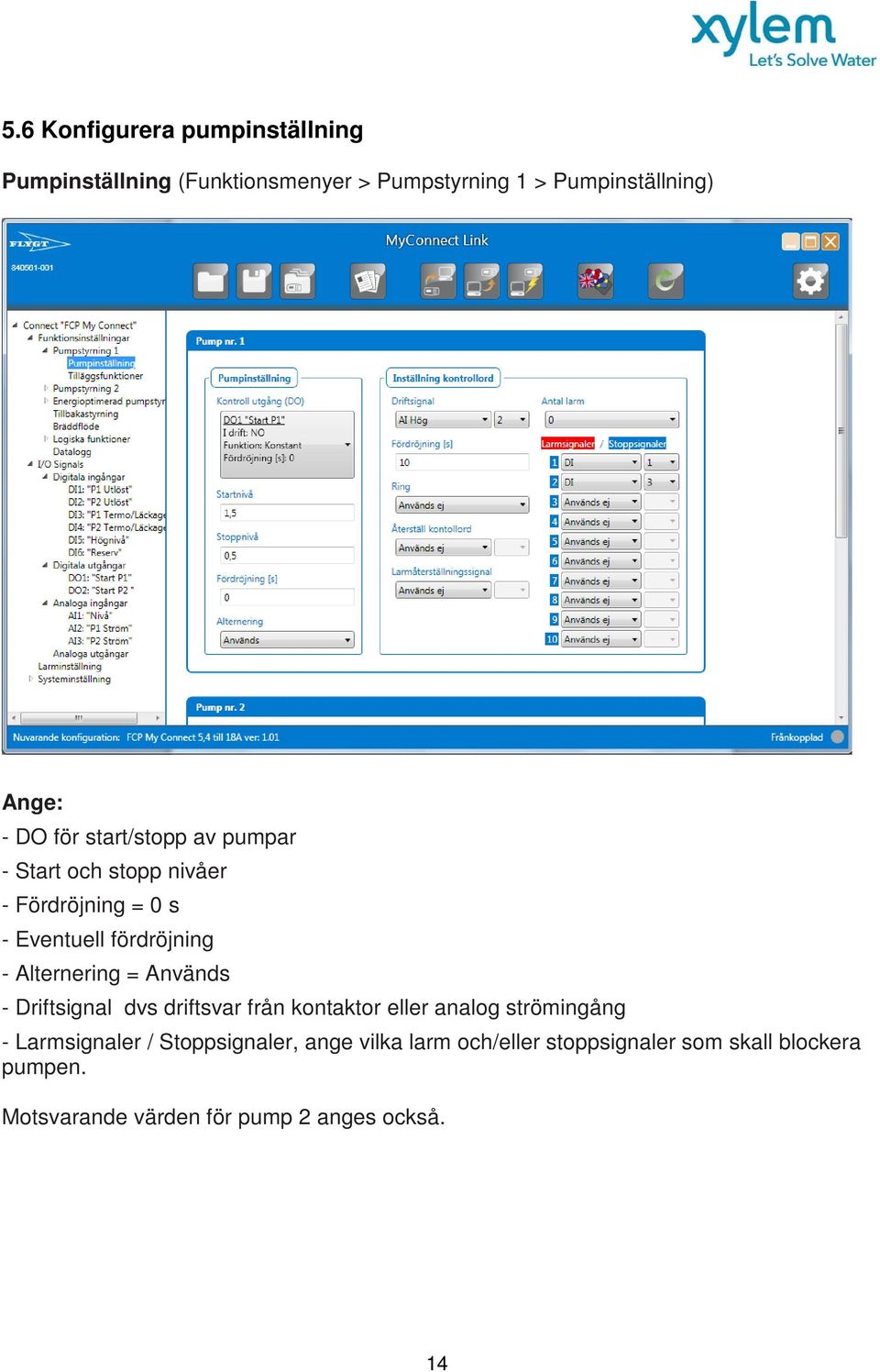 Alternering = Används - Driftsignal dvs driftsvar från kontaktor eller analog strömingång - Larmsignaler /